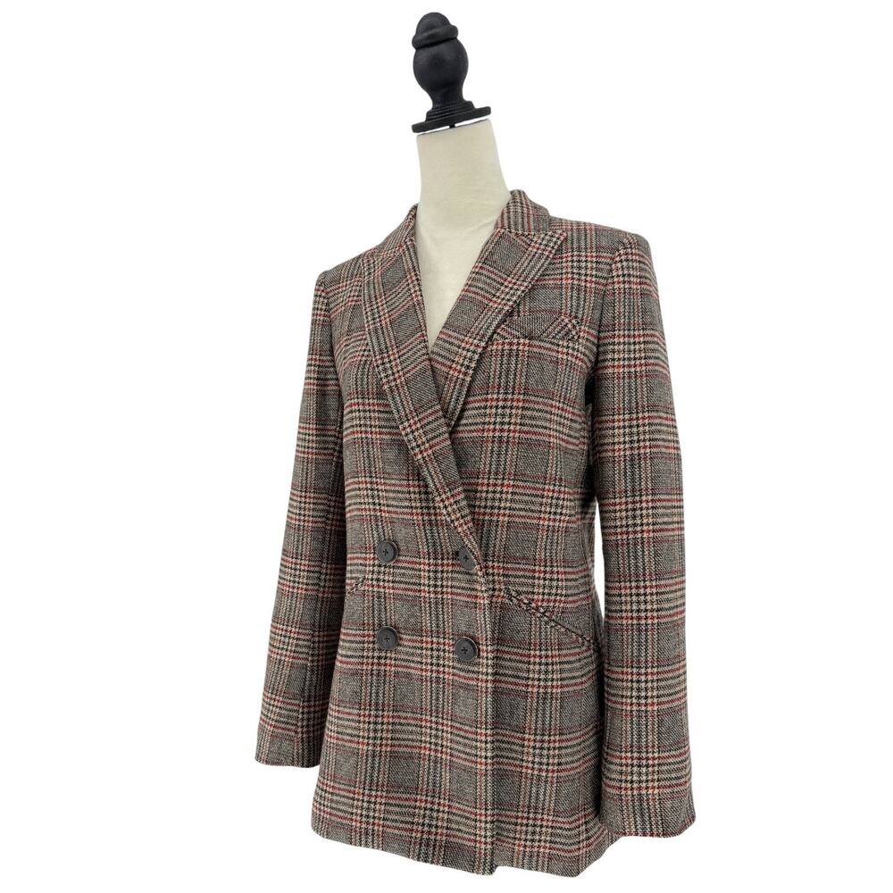 Veronica Beard Oria Dickey Blazer Checkered Plaid Jacket Wool Coat Size 6 - Picture 10 of 15